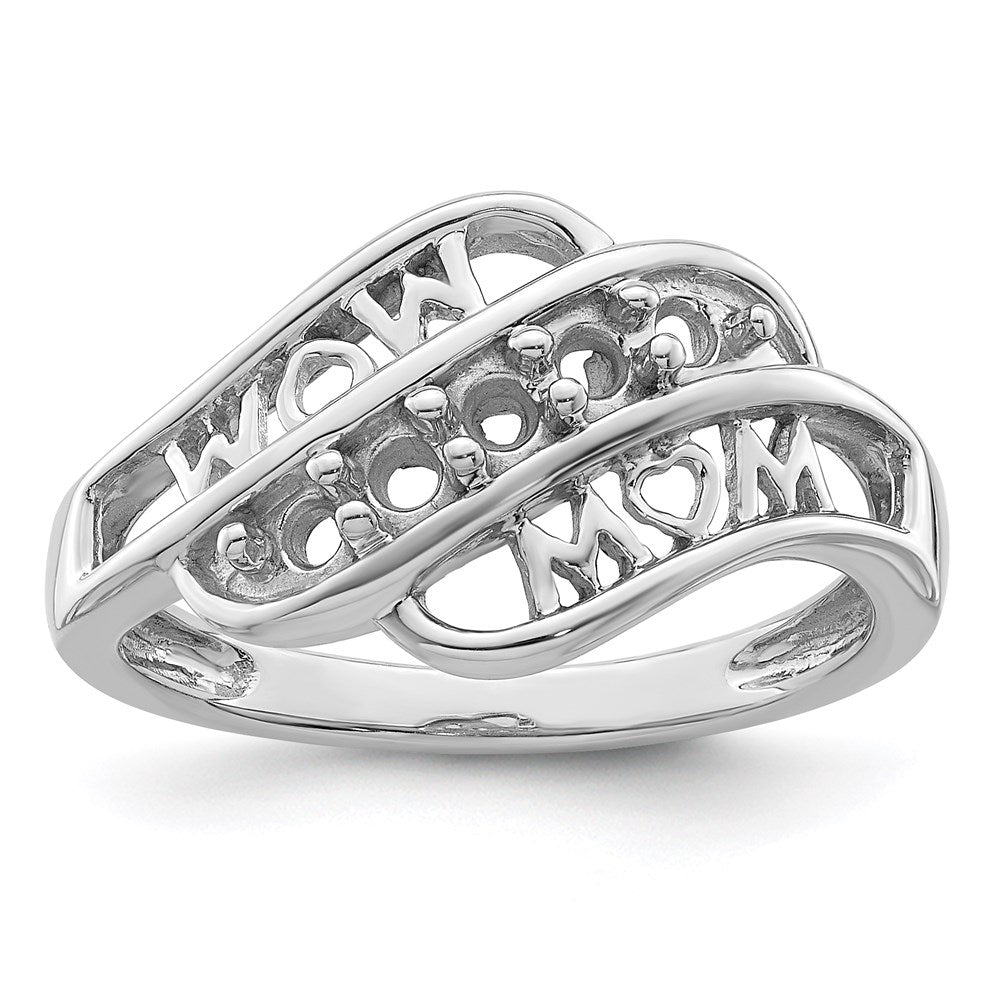Sterling Silver Rhodium-plated Synthetic Family Jewelry Ring - 74