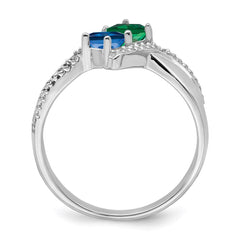 14k White Gold Genuine Family Jewelry Ring - 21