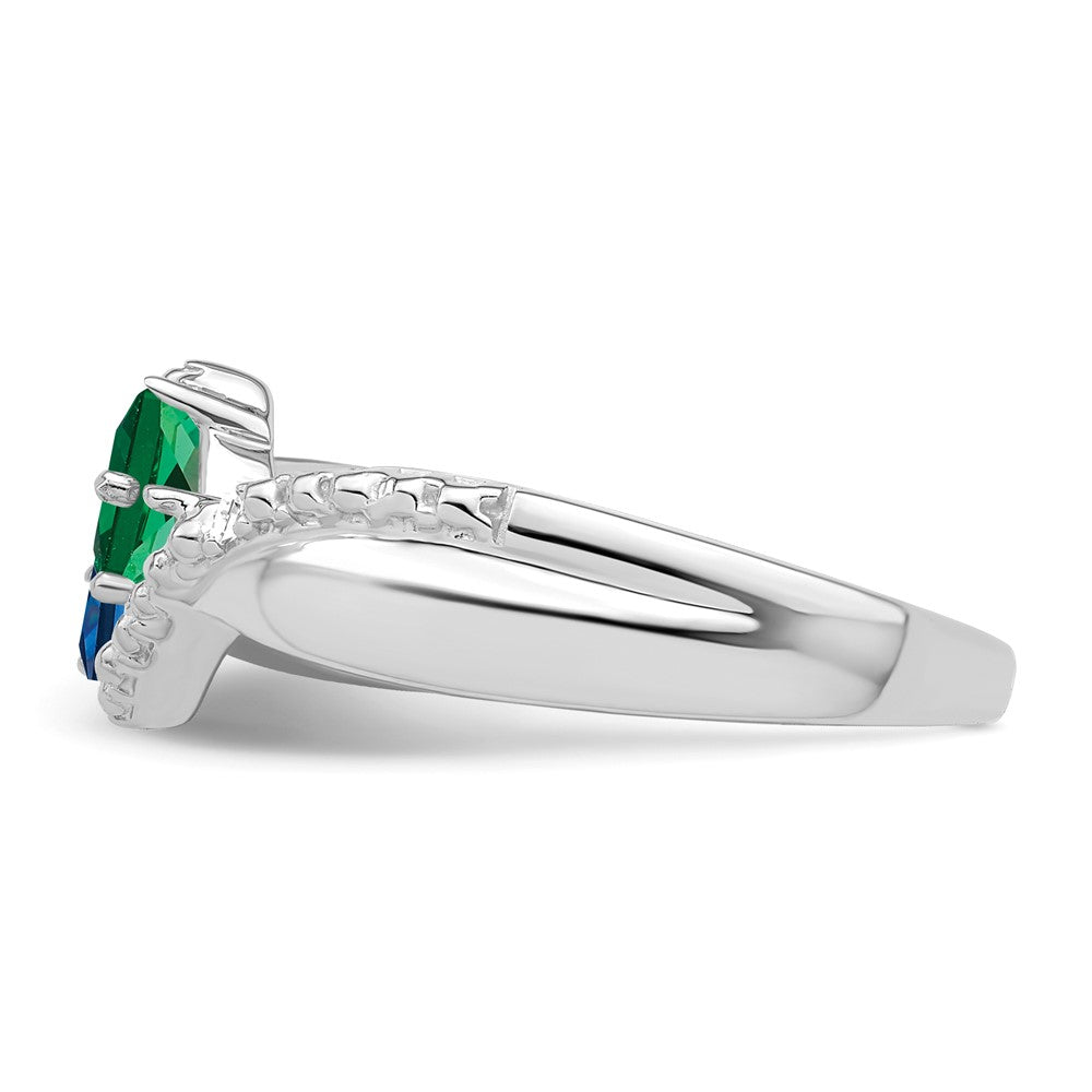 14k White Gold Genuine Family Jewelry Ring - 21