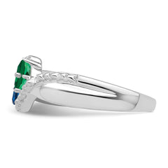 14k White Gold Genuine Family Jewelry Ring - 21