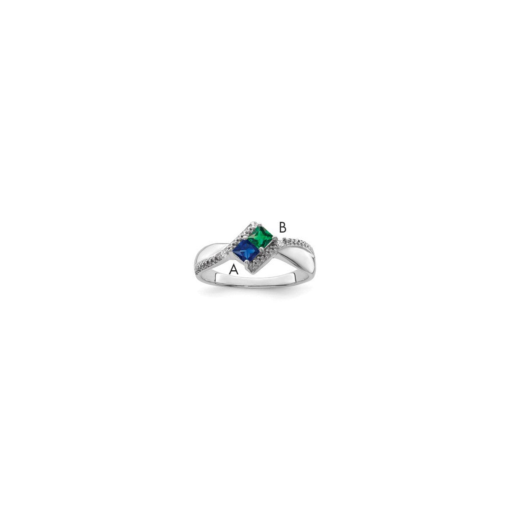 14k White Gold Genuine Family Jewelry Ring - 21