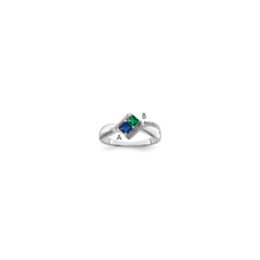 14k White Gold Genuine Family Jewelry Ring - 21