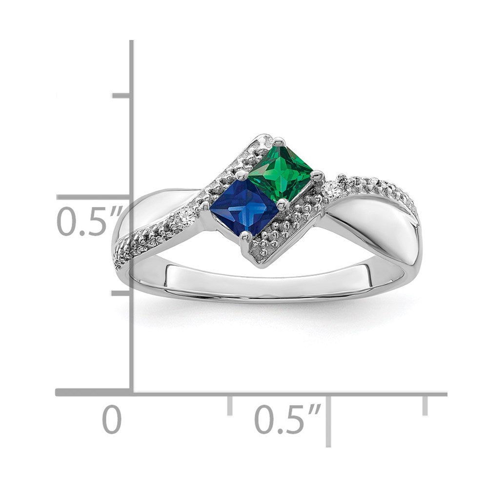 14k White Gold Genuine Family Jewelry Ring - 21