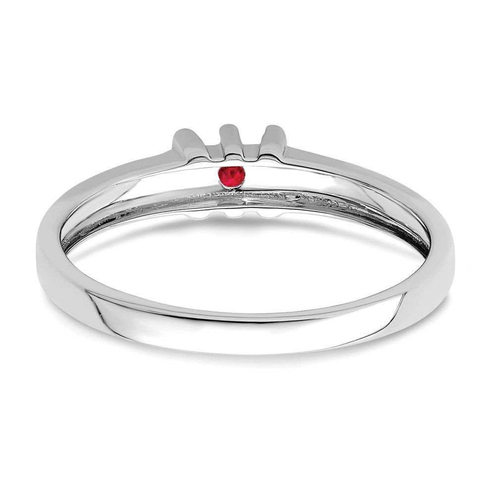 14k White Gold Genuine 1 Stone Mother's Ring - 2