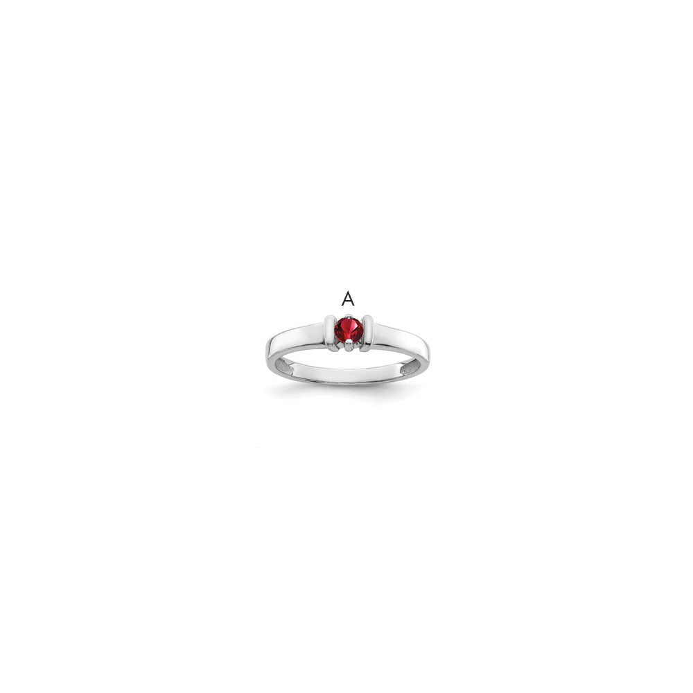 Sterling Silver Rhodium-plated Synthetic 1 Stone Mother's Ring - 26