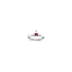 Sterling Silver Rhodium-plated Synthetic 1 Stone Mother's Ring - 26