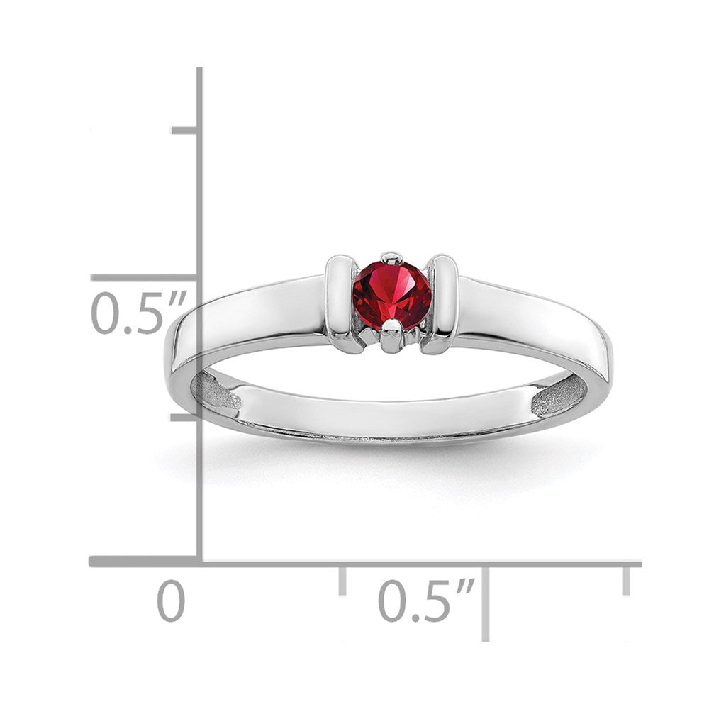 14k White Gold Genuine 1 Stone Mother's Ring - 2