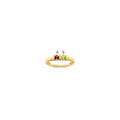 14k Genuine 2 Stone Mother's Ring