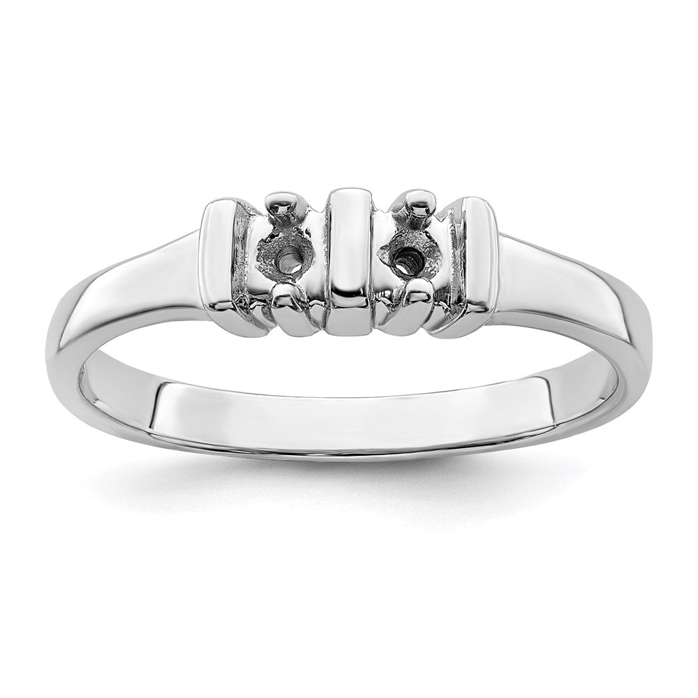 14k White Gold Synthetic Family Jewelry Ring - 5