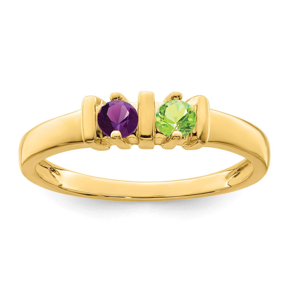 14k Polished 2-Stone Mothers Ring Mounting - 17