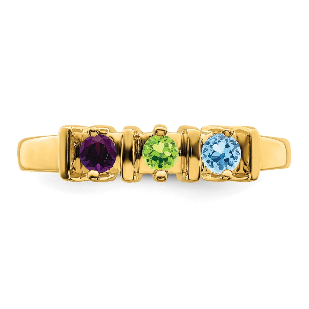 14k Genuine 3 Stone Mother's Ring