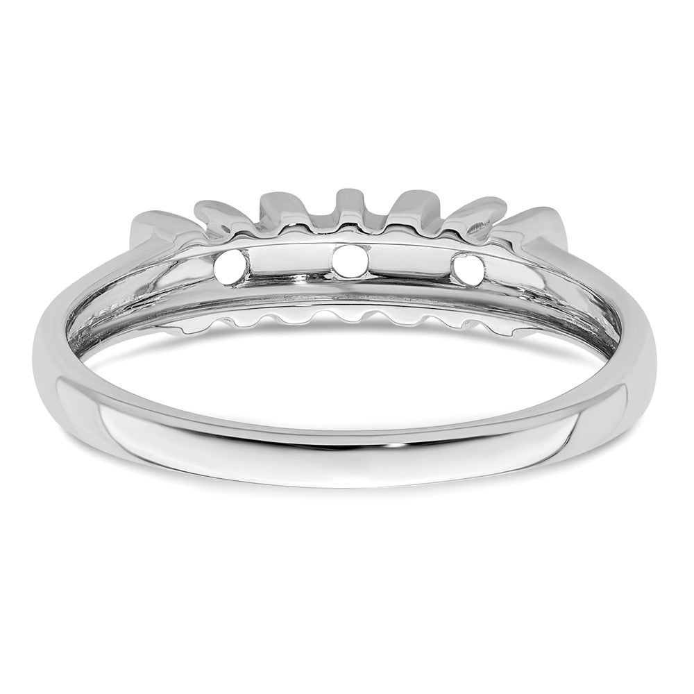 Sterling Silver Rhodium-plated Synthetic 3 Stone Mother's Ring - 3