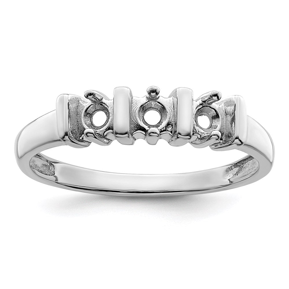Sterling Silver Rhodium-plated Synthetic 3 Stone Mother's Ring - 3