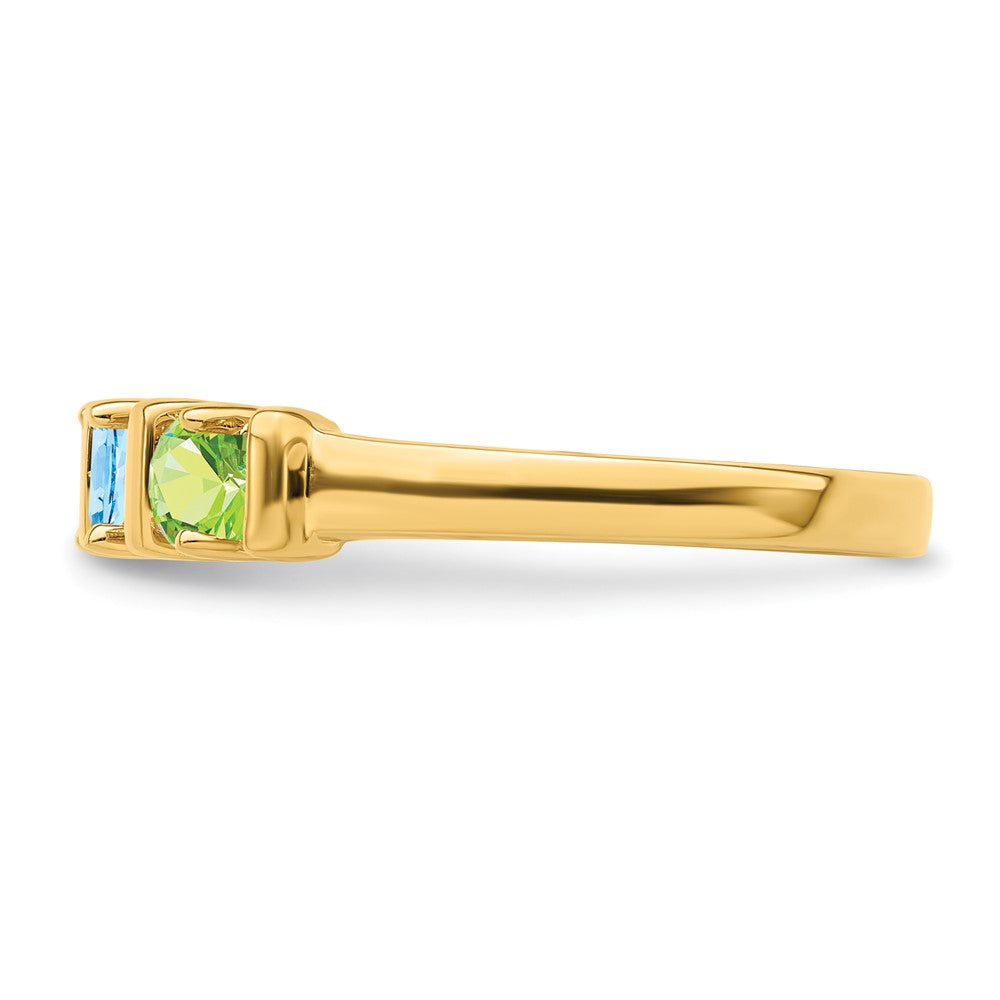 14k Genuine 4 Stone Mother's Ring - 9