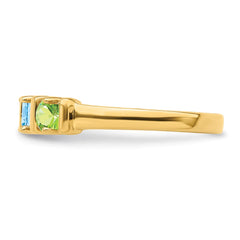 14k Genuine 4 Stone Mother's Ring - 9