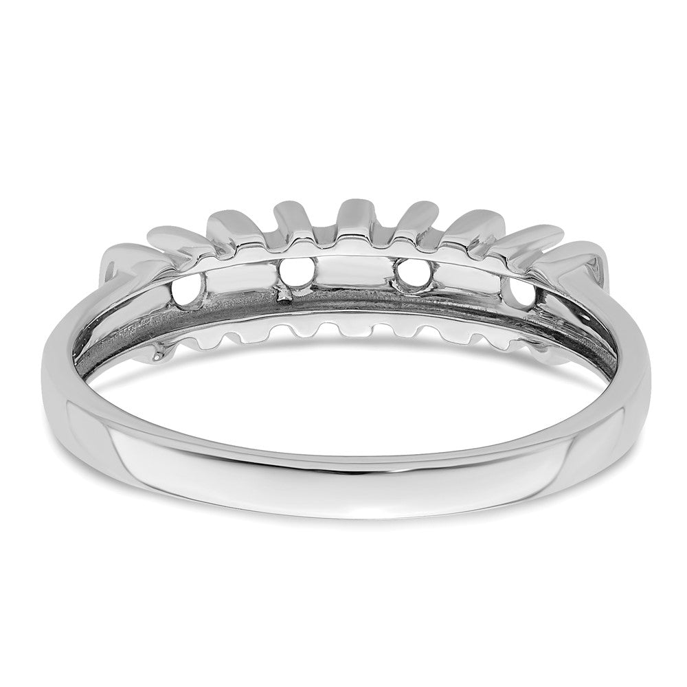 Sterling Silver Rhodium-plated Synthetic 4 Stone Mother's Ring - 45