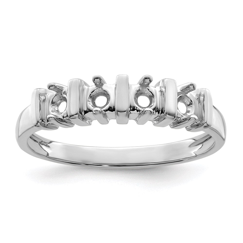 Sterling Silver Rhodium-plated Synthetic 4 Stone Mother's Ring - 46