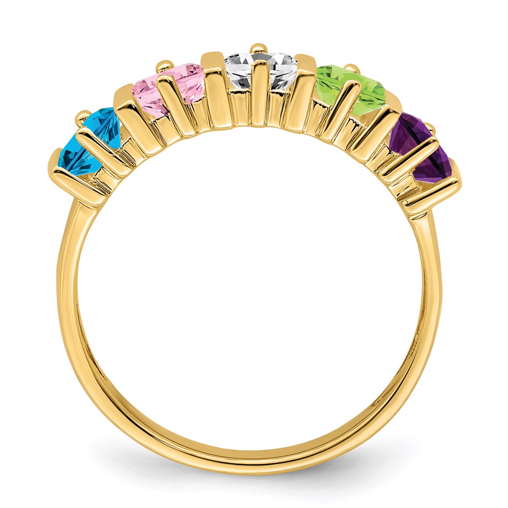 14k Genuine 5 Stone Mother's Ring - 3