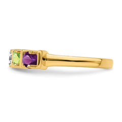 14k Genuine 5 Stone Mother's Ring - 3