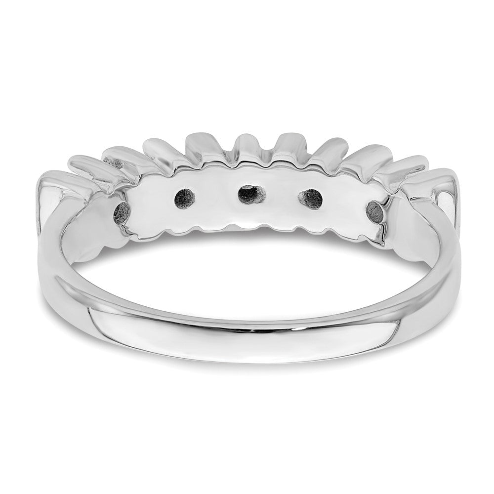 14k White Gold Genuine 5 Stone Mother's Ring - 4