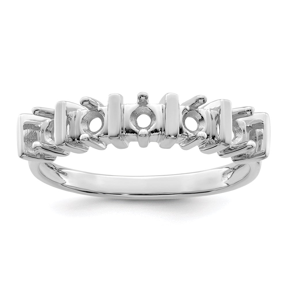Sterling Silver Rhodium-plated Synthetic 5 Stone Mother's Ring - 35