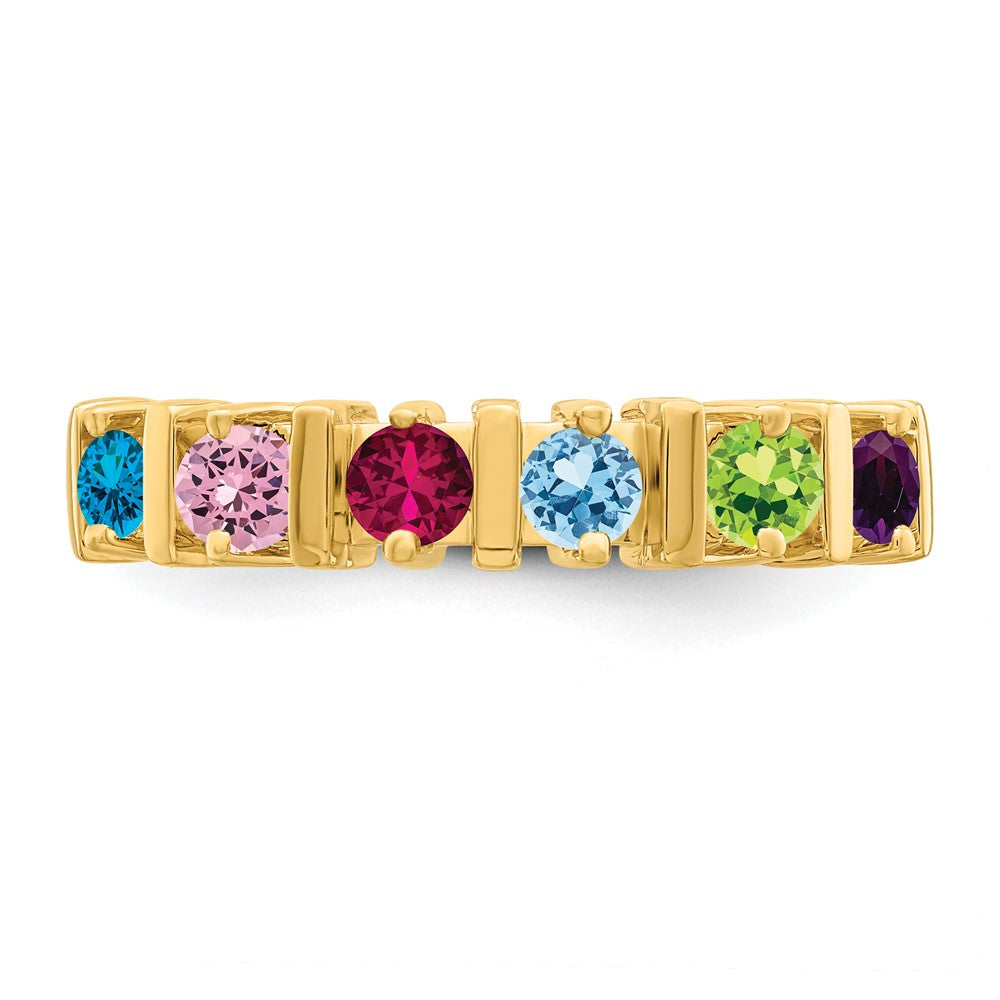 14k Genuine 6 Stone Mother's Ring