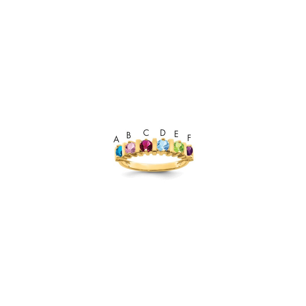 14k Synthetic Family Jewelry Ring - 9