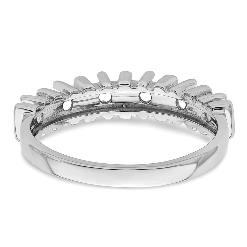 Sterling Silver Rhodium-plated Synthetic 6 Stone Mother's Ring - 27