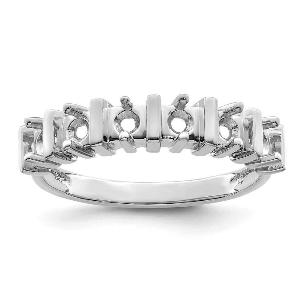 14k White Gold Synthetic Family Jewelry Ring - 46
