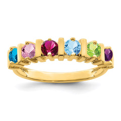 14k Genuine 6 Stone Mother's Ring
