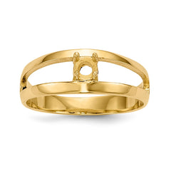 14k Polished 1-Stone Mothers Ring Mounting - 10