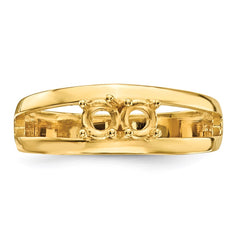 14k Polished 2-Stone Mothers Ring Mounting - 13