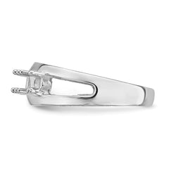 14k White Gold Polished 4-Stone Mothers Ring Mounting - 12