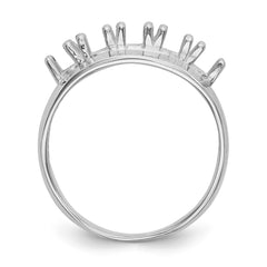 14k White Gold Polished 5-Stone Mothers Ring Mounting - 10