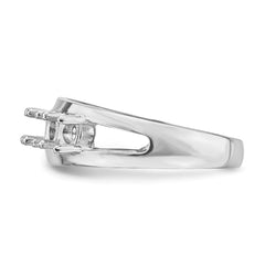 14k White Gold Polished 5-Stone Mothers Ring Mounting - 10