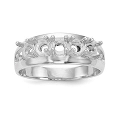 14k White Gold Polished 5-Stone Mothers Ring Mounting - 10