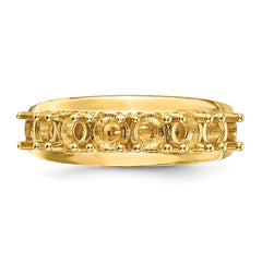 14k Polished 6-Stone Mothers Ring Mounting - 6
