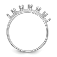 14k White Gold Polished 6-Stone Mothers Ring Mounting - 4
