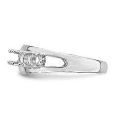 14k White Gold Polished 6-Stone Mothers Ring Mounting - 4
