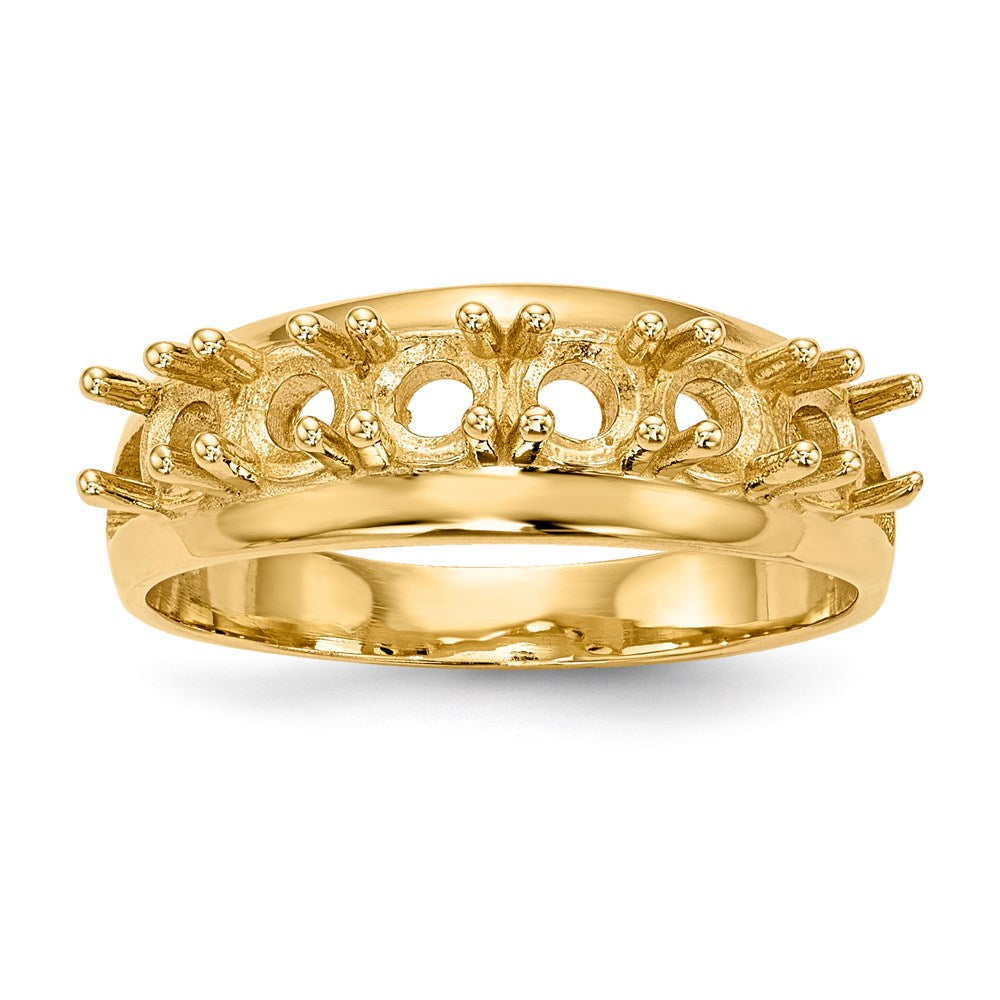14k Polished 6-Stone Mothers Ring Mounting - 6