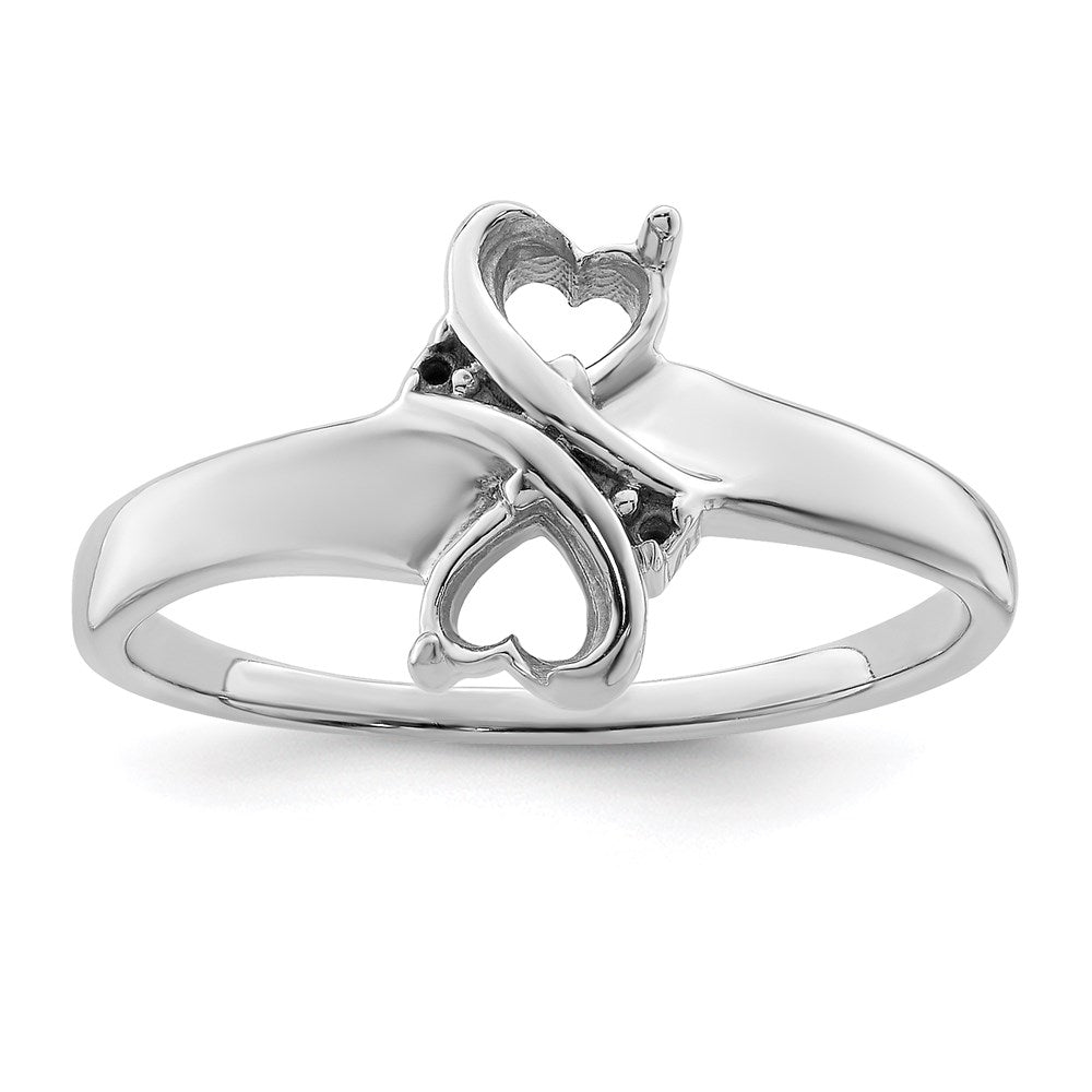 14k White Gold Synthetic Family Jewelry Ring - 58