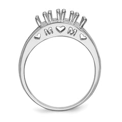 14k White Gold Family Jewelry Ring Mounting - 4