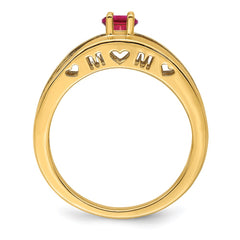 14k 3mm Synthetic Family Jewelry Ring - 6