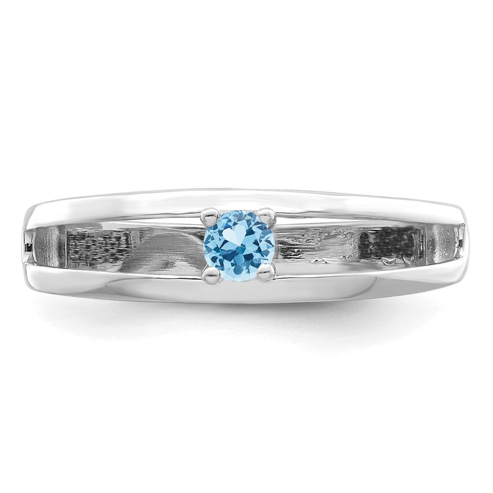 14k White Gold 3mm Synthetic Family Jewelry Ring