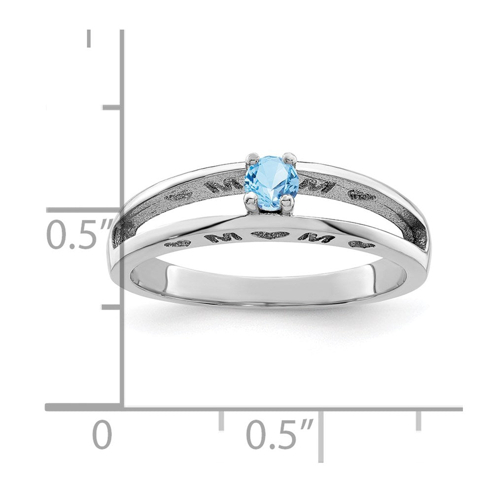 14k White Gold 3mm Synthetic Family Jewelry Ring