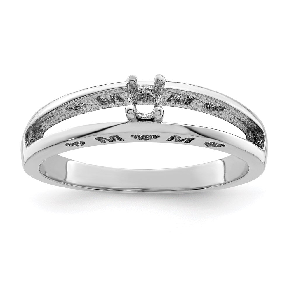 14k White Gold 3mm Synthetic Family Jewelry Ring