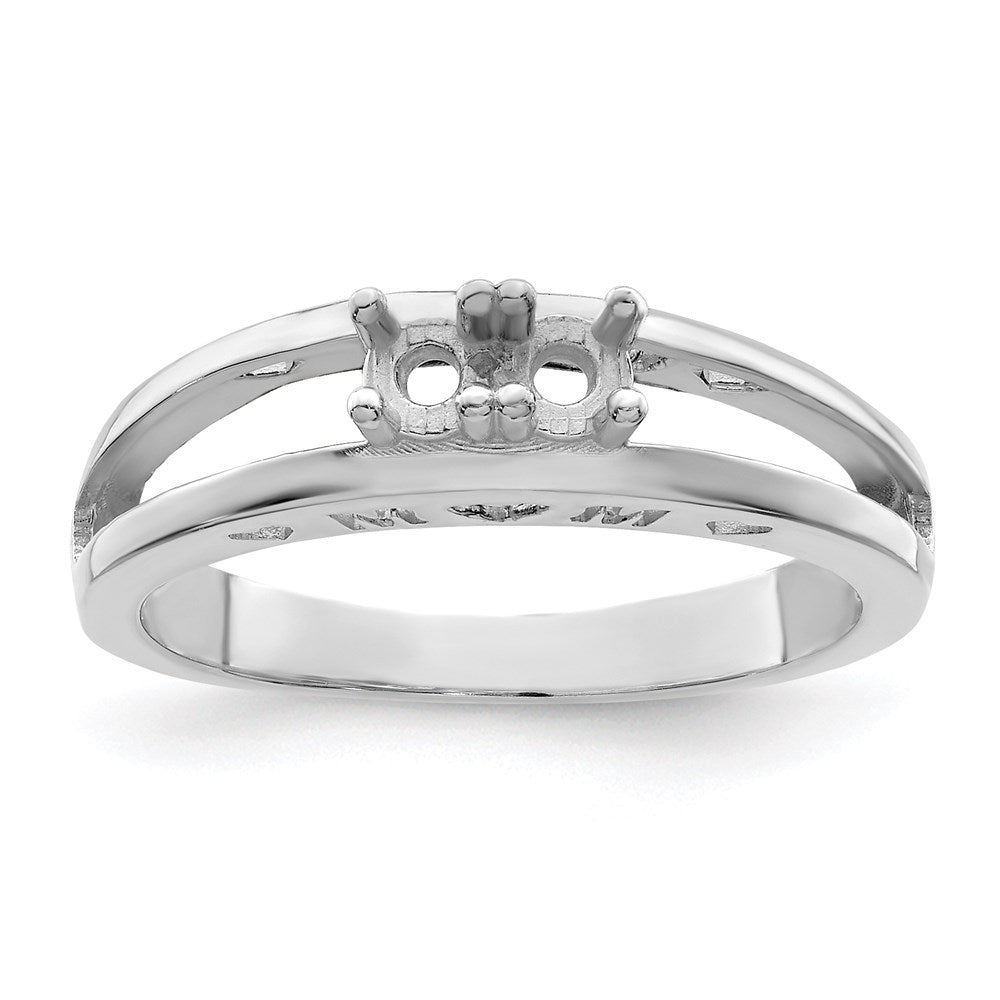 Sterling Silver Rhodium-plated 3mm Synthetic Family Jewelry Ring - 24