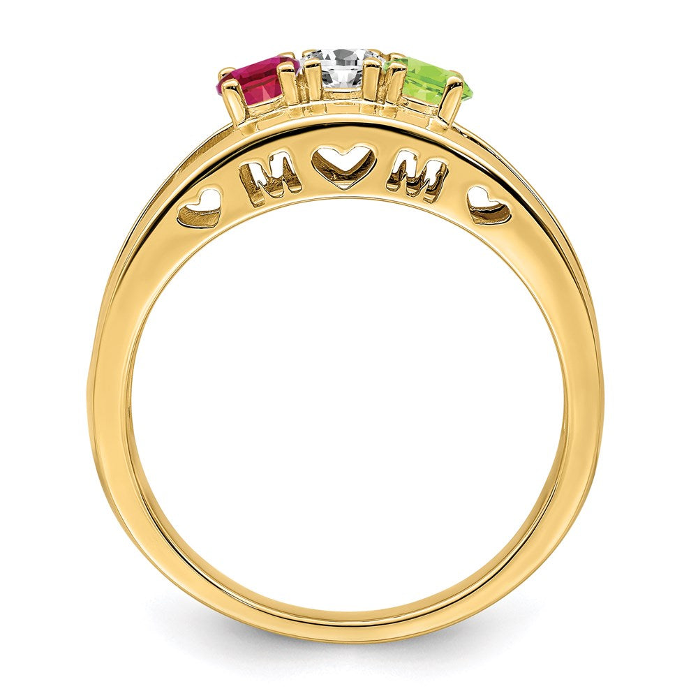 14k 3mm Synthetic Family Jewelry Ring - 8
