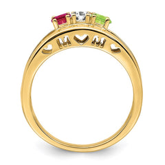 14k 3mm Synthetic Family Jewelry Ring - 8