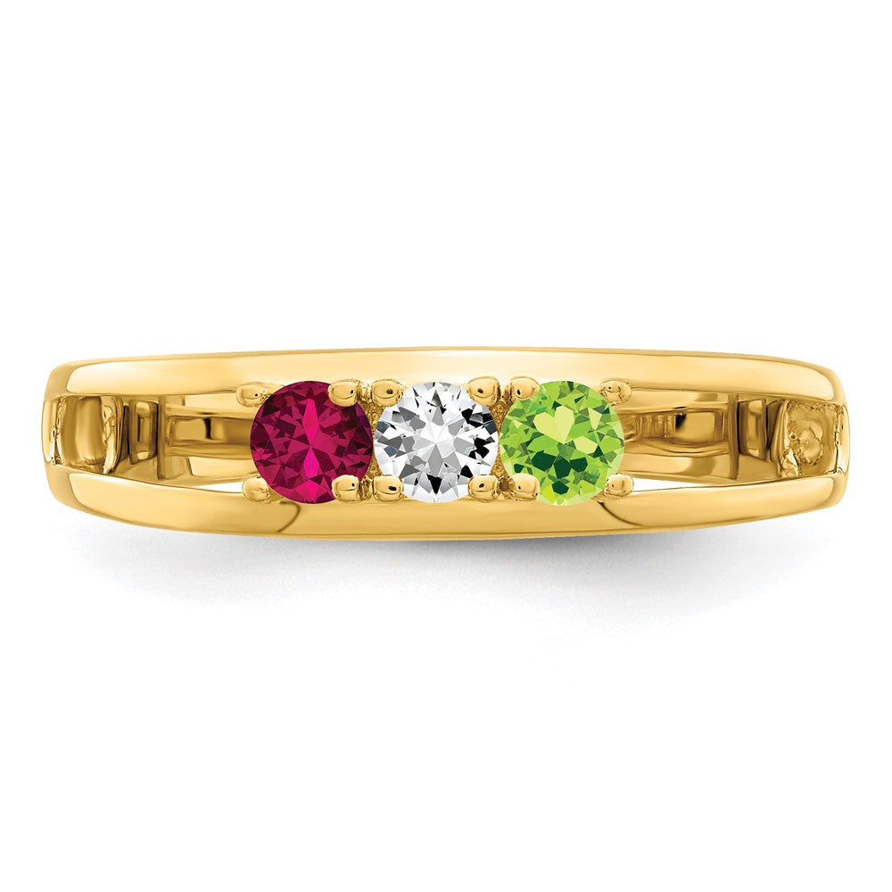 14k 3mm Synthetic Family Jewelry Ring - 8